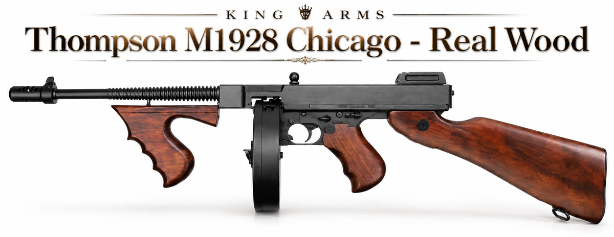 KING ARMS キングアームズ Thompson トンプソン M1928 Chicago シカゴ リアルウッド 電動ガン