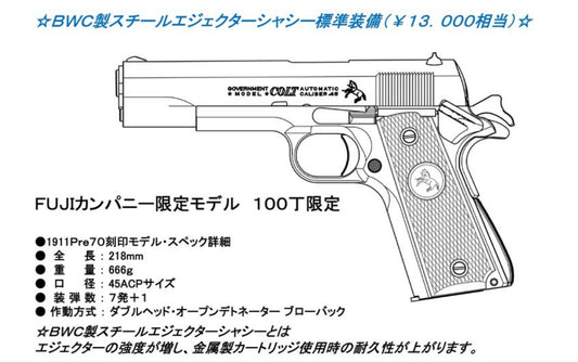 100丁限定モデル タニオコバ×B.W.C×フジカンパニー 特別モデル GM7.5 Pre70. モデルガン